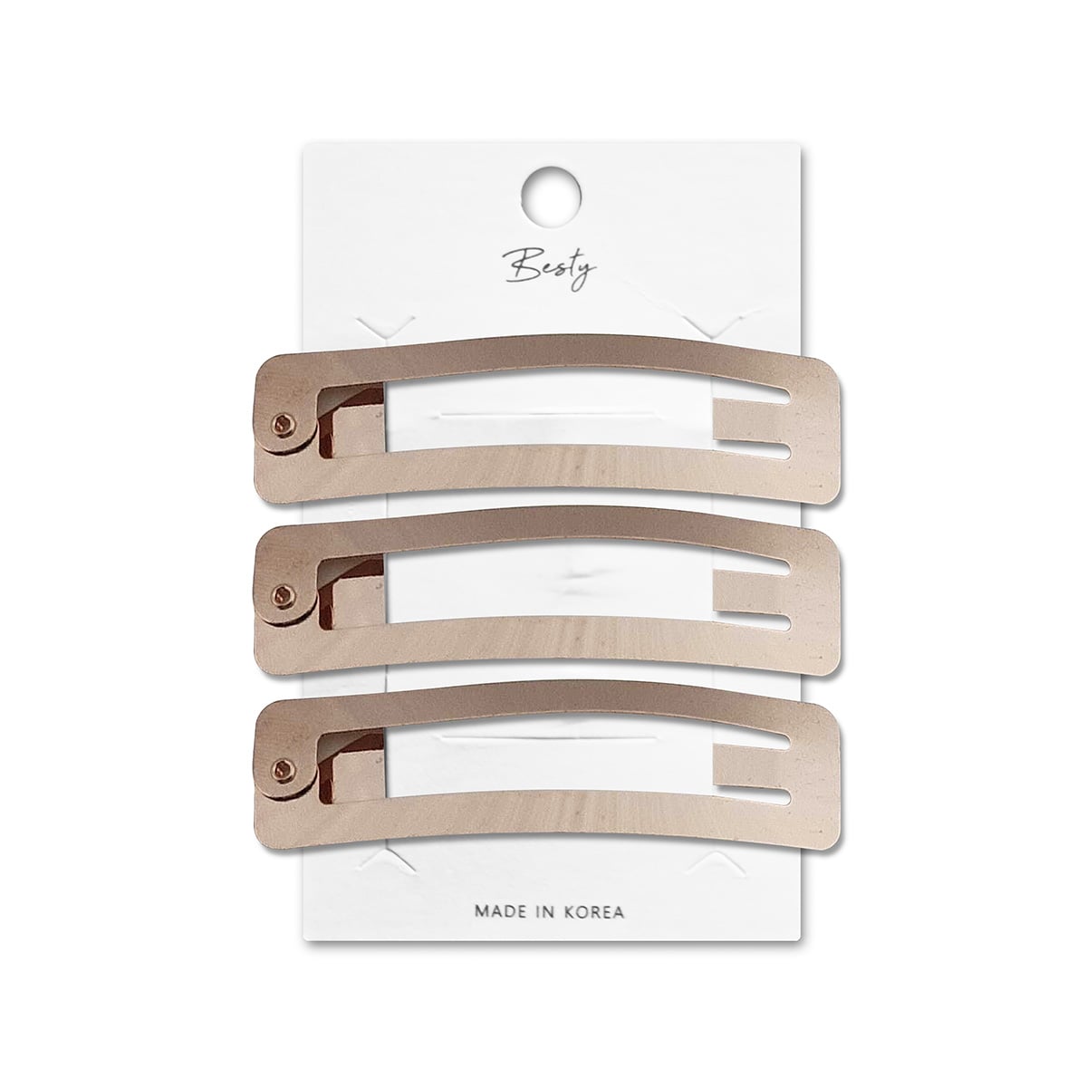 SET CLIP ACERO BESTY RECTANGULAR ROSEGOLD 3U ROSEGOLD - 1