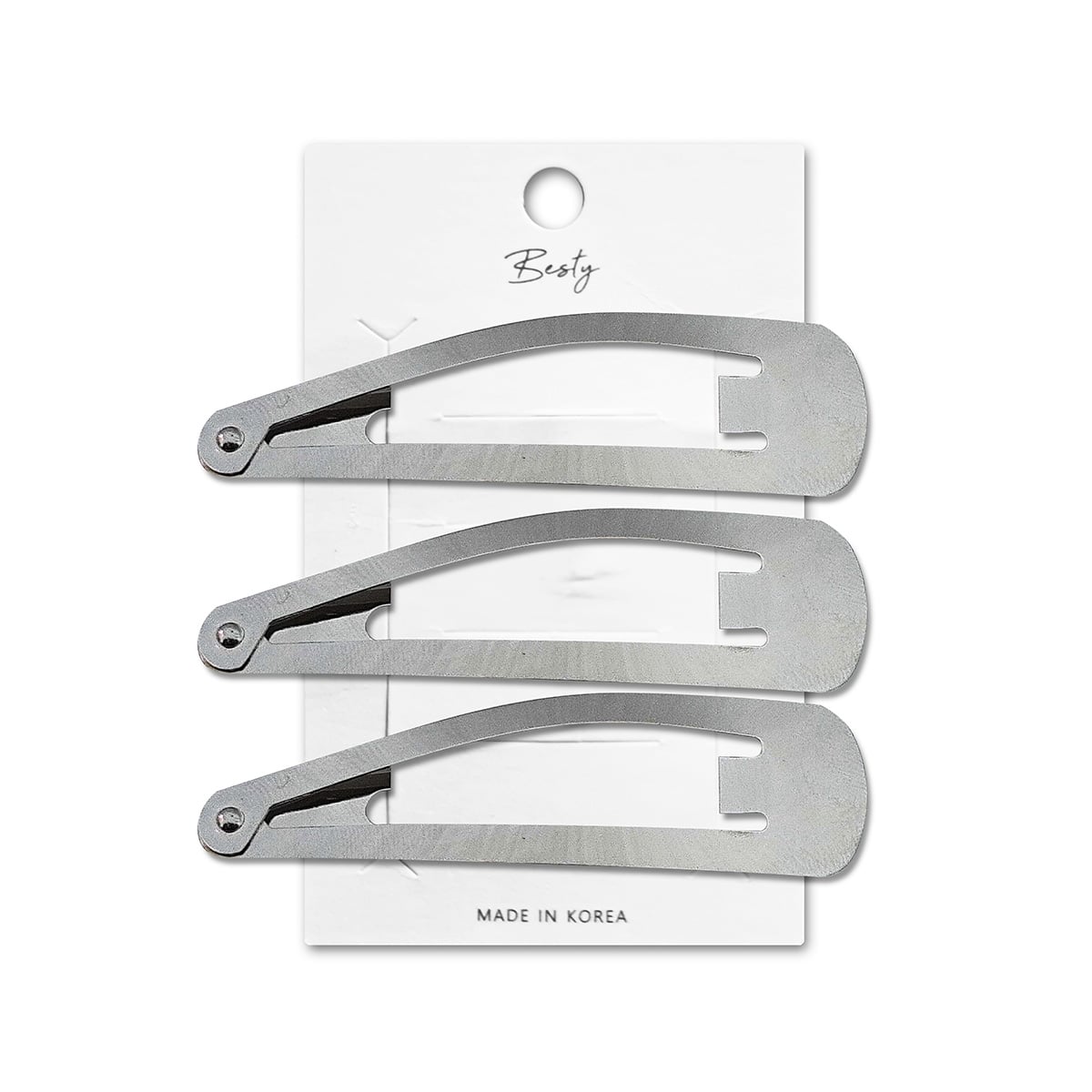 SET CLIP ACERO BESTY OVALADO PLATEADO 3U PLATEADO - 1