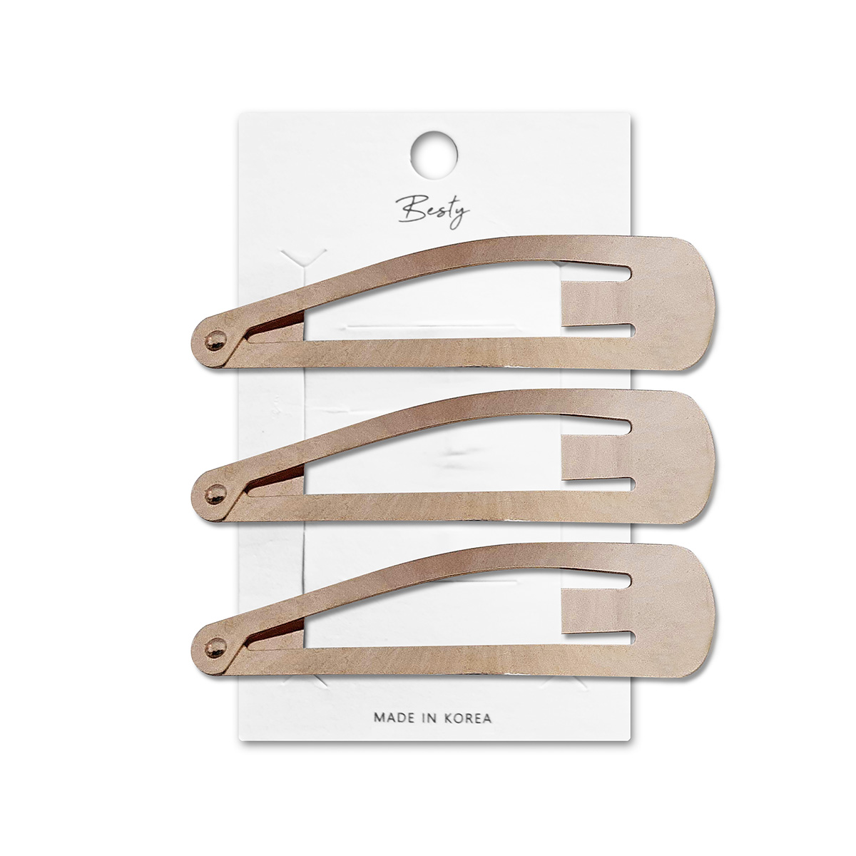 SET CLIP ACERO BESTY OVALADO ROSEGOLD 3U ROSEGOLD - 1