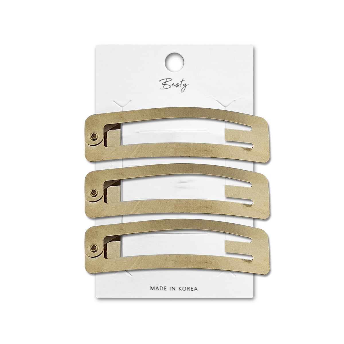 SET CLIP ACERO BESTY RECTANGULAR DORADO 3U DORADO - 1