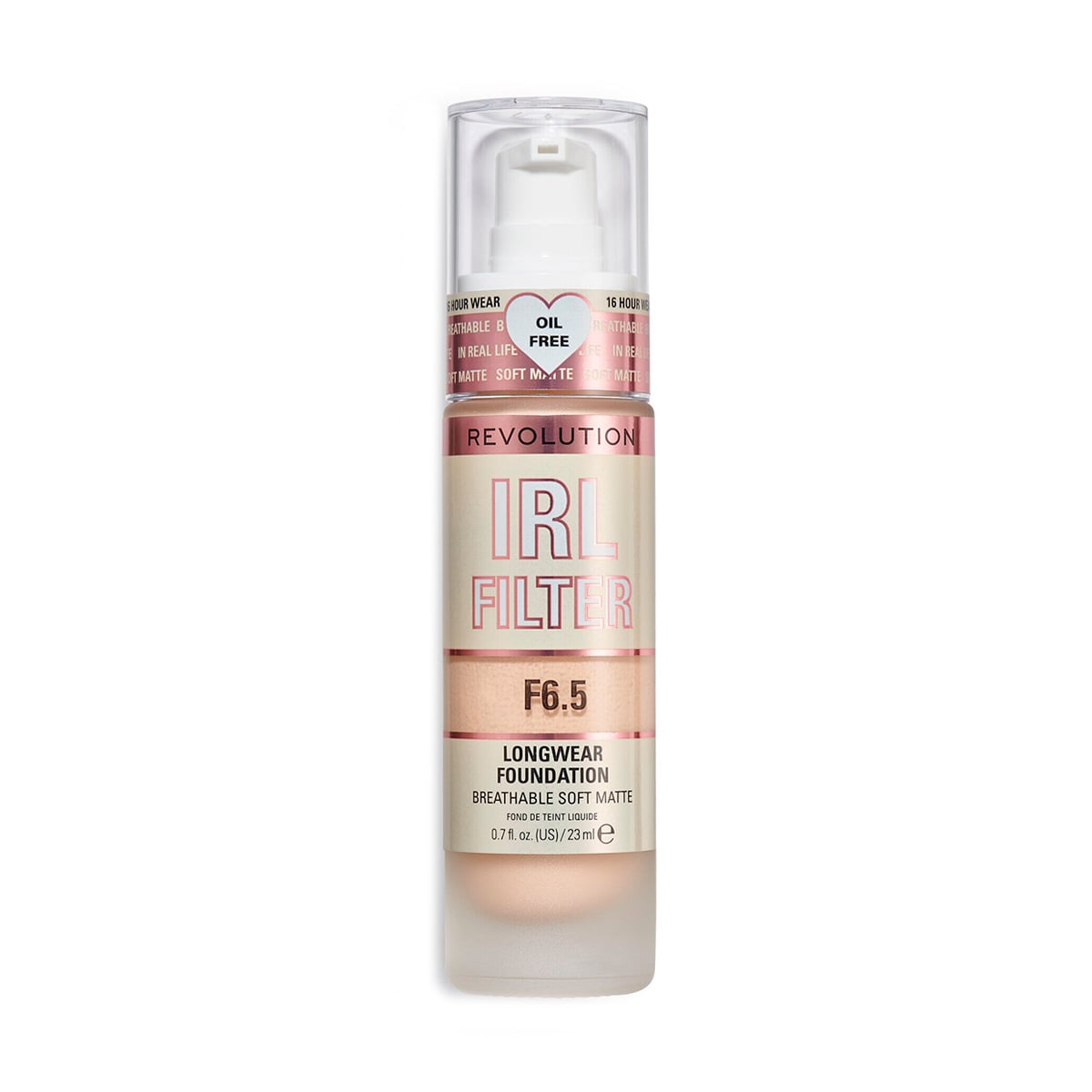 BASE MAQUILLAJE MAKEUP REVOLUTION MATTE IRL FILTER LARGA DURACIÓN 23 ML F6 - 1