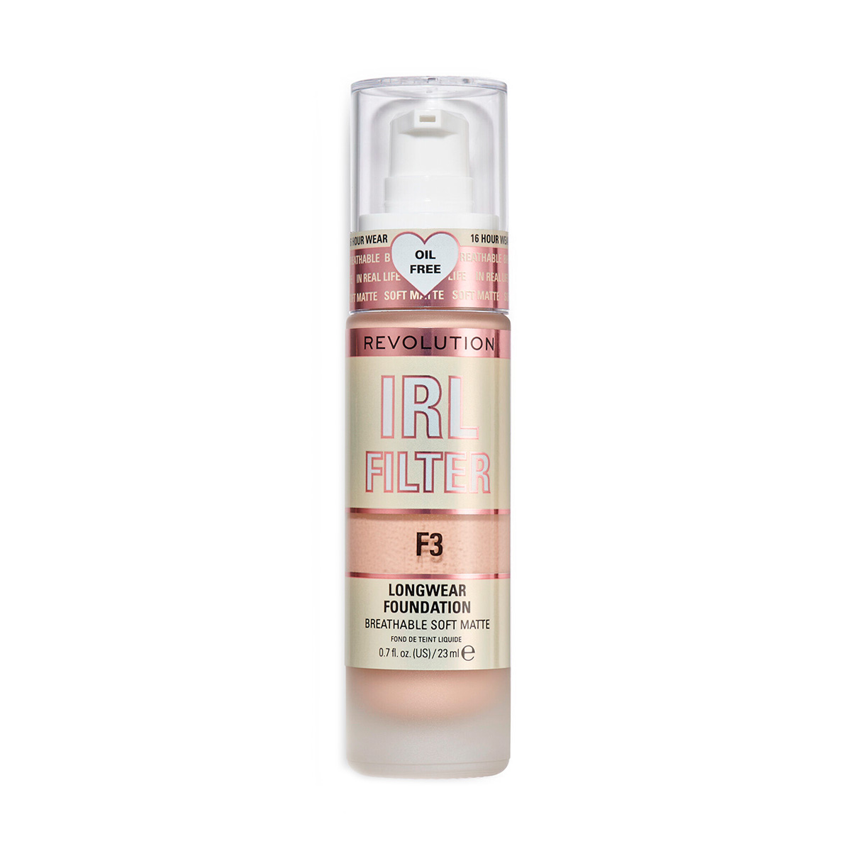 BASE DE MAQUILLAJE MATTE IRL FILTER LARGA DURACIÓN REVOLUTION 23ML - F3 - 1