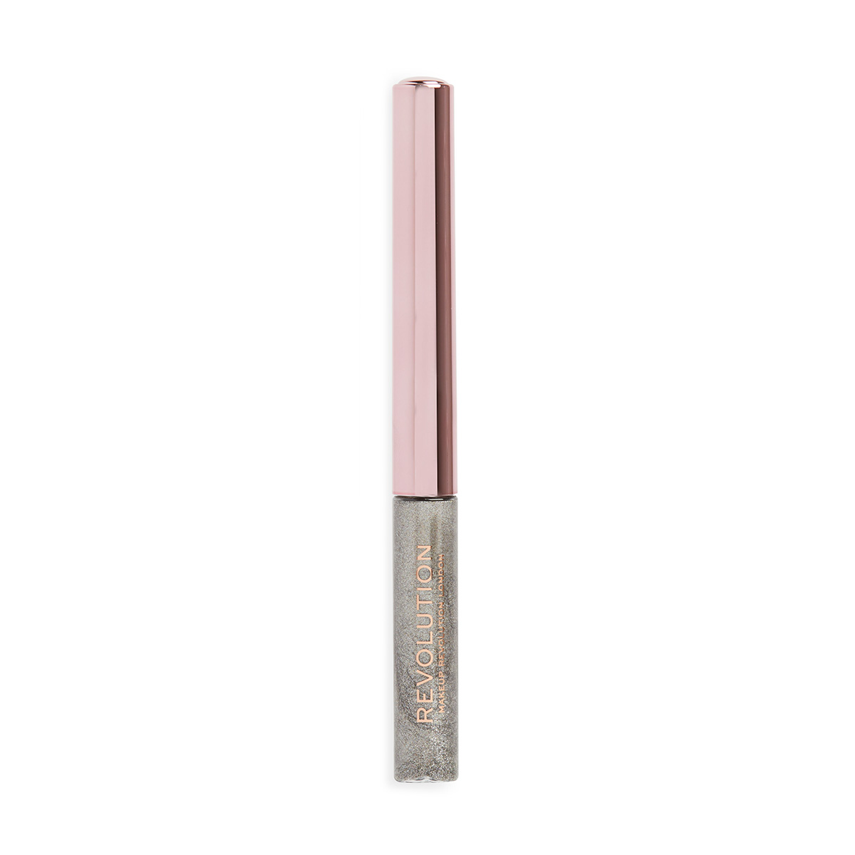 DELINEADOR MAKEUP REVOLUTION LÍQUIDO SUPER FLICK 2.4 ML SILVER PLATEADO - 1