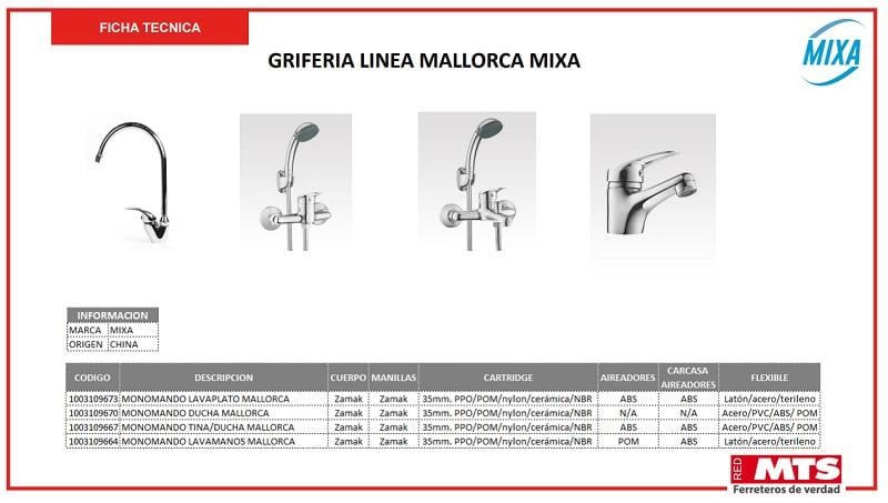 LLAVE MONOMANDO DUCHA TINA MIXA MALLORCA - 4