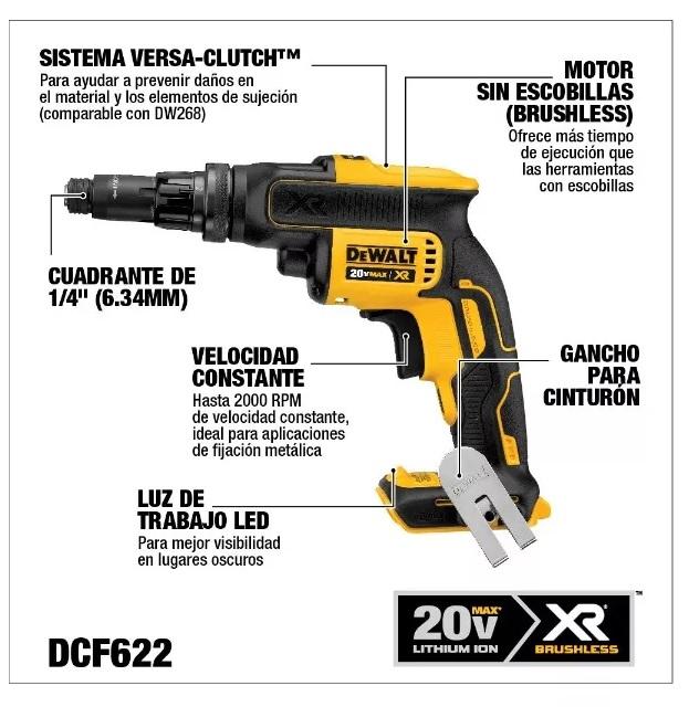 ATORNILLADOR DEWALT DCF622B ALTO TORQUE 20V MAX XR SIN CARG NI BAT - 3