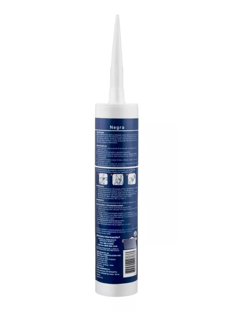 ADHESIVO HENKEL ADHESIVES AGOREX SILICONA 1100 NEGRO 300 ML - 3