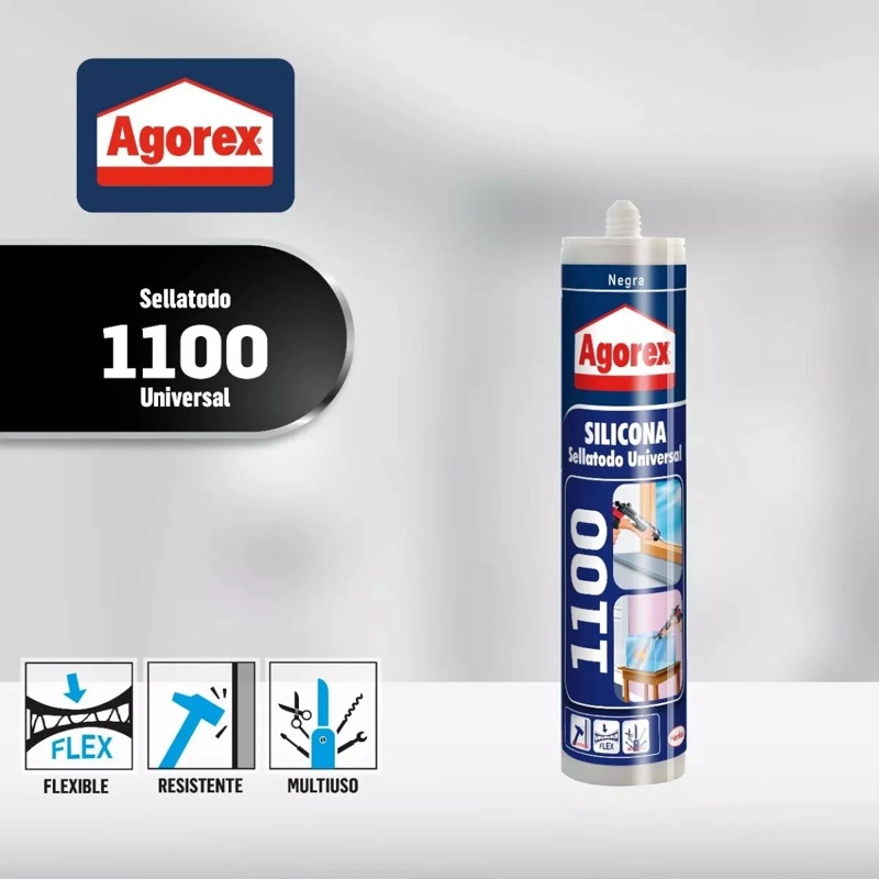 ADHESIVO HENKEL ADHESIVES AGOREX SILICONA 1100 NEGRO 300 ML - 7