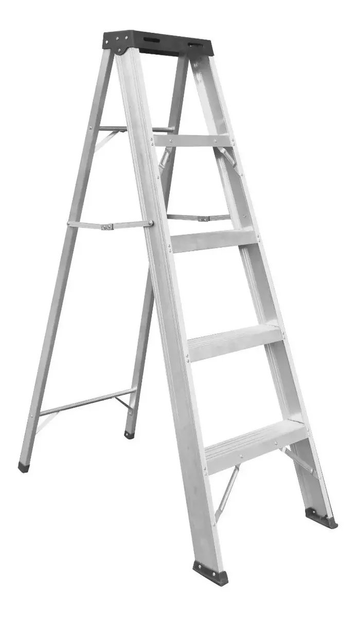 ESCALERA ALUMINIO 5 PELDAÑOS 1.52 MTS APROX USO DOMESTICO - 1