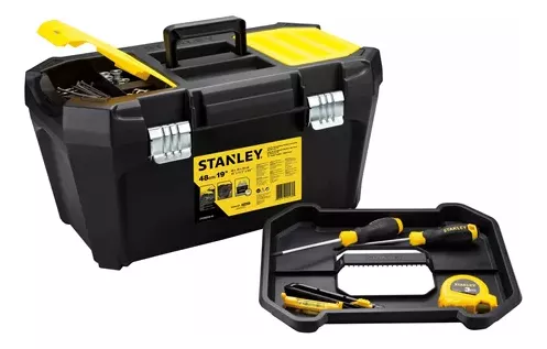CAJA HERRAMIENTAS STANLEY CON BANDEJA SIERRE METALICO - 3