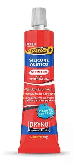 SILICONA ACÉTICO ALTAS TEMPERATURAS DRYKO VEDATUDO 50G ROJO - 1