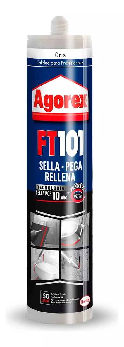 ADHESIVO AGOREX FT 101 ELASTICO PROFESIONAL GRIS 300ML - 1