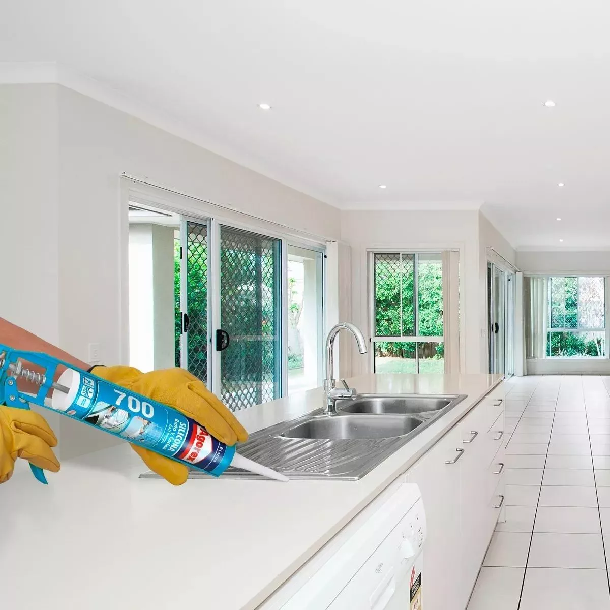 SILICONA SELLANTE PROFESIONAL BLANCO BAÑO COCINA AGOREX 700 - 3