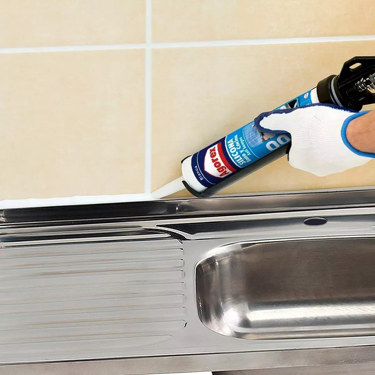 SILICONA SELLANTE PROFESIONAL BLANCO BAÑO COCINA AGOREX 700 - 5