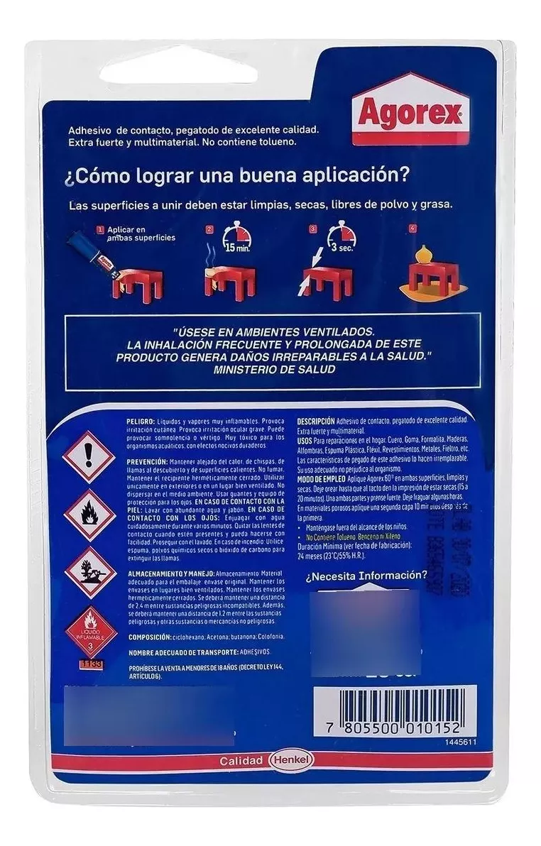 ADHESIVO PEGAMENTO CONTACTO TRANSPARENTE AGOREX 20 ML - 3