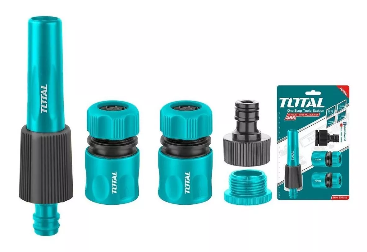 KIT PISTOLA DE RIEGO GIRATORIAS PARA MANGUERA TOTAL TOOLS 5 - 1