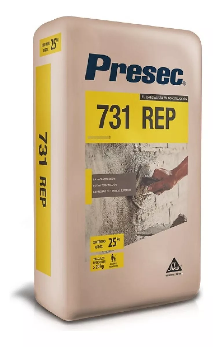 MORTERO REPARACIÓN PRESEC 731 ALTA RESISTENCIA SACO 25 KG - 1
