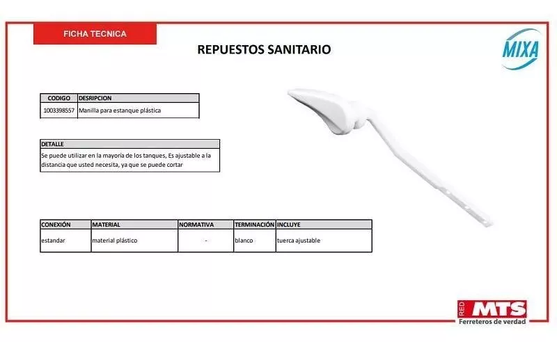VALVULA SANIT DESCARGA DUAL FLUSH MIXA - 2