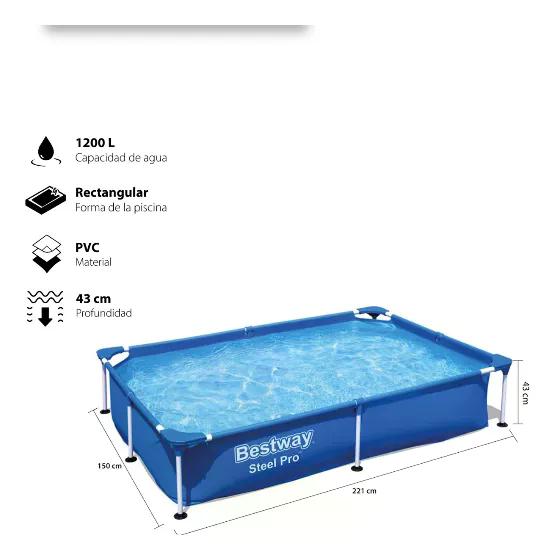 PISCINA BESTWAY ARMABLE 2.21M X 1.50M X 43 CM - 2