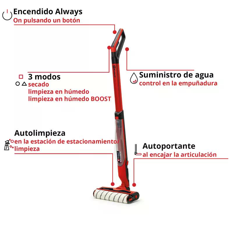 LIMPIADOR DE PISO EINHELL CLEANEXXO 18V SIN BAT NI CARG - 4