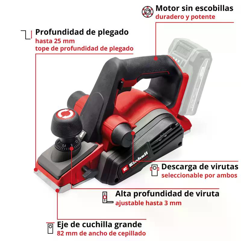 CEPILLO EINHELL 18V TP-PL 18/3 LI BL SOLO SIN BAT NI CARG - 2