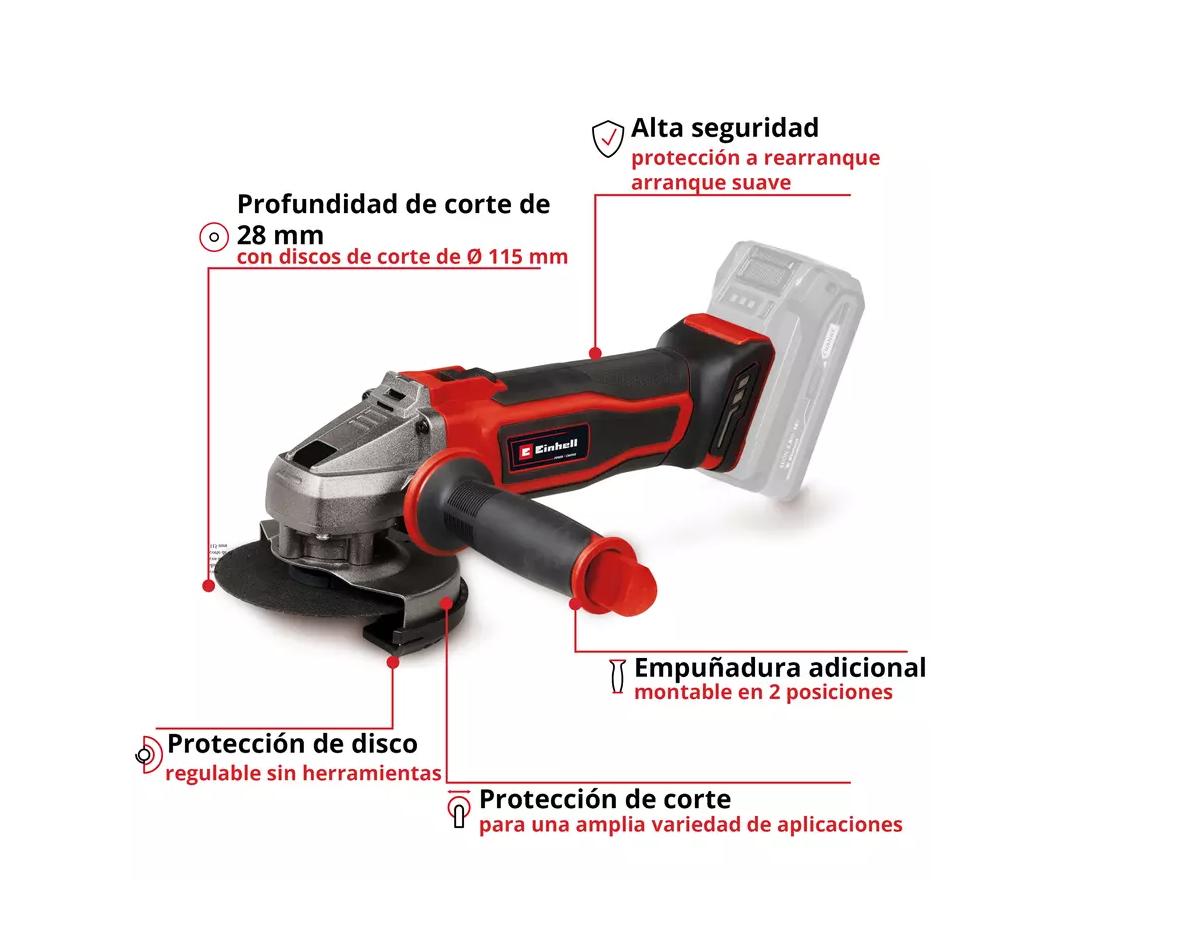 ESMERIL EINHELL 4 1/2 TE-AG 18/115-2 LI SIN BAT NI CARG - 9