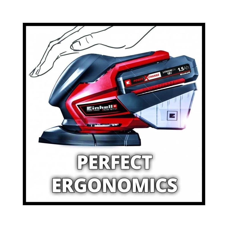 LIJADORA EINHELL ORBITAL INALÁMBRICA TE-OS 18/150 SOLO 18V - 4
