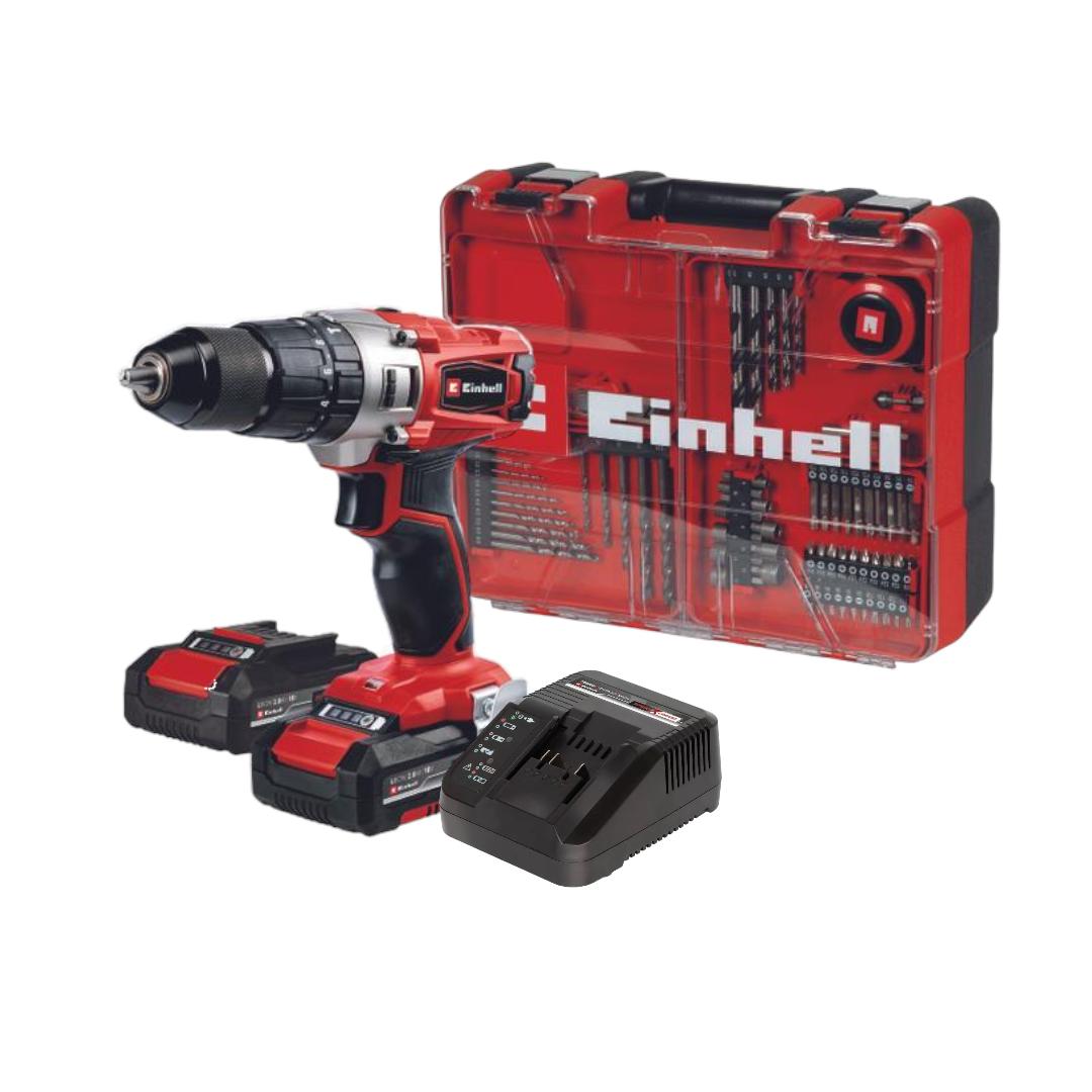 TALADRO EINHELL TE-CD 18/2 LI+64 ACC+2BAT 2.0AH - 1