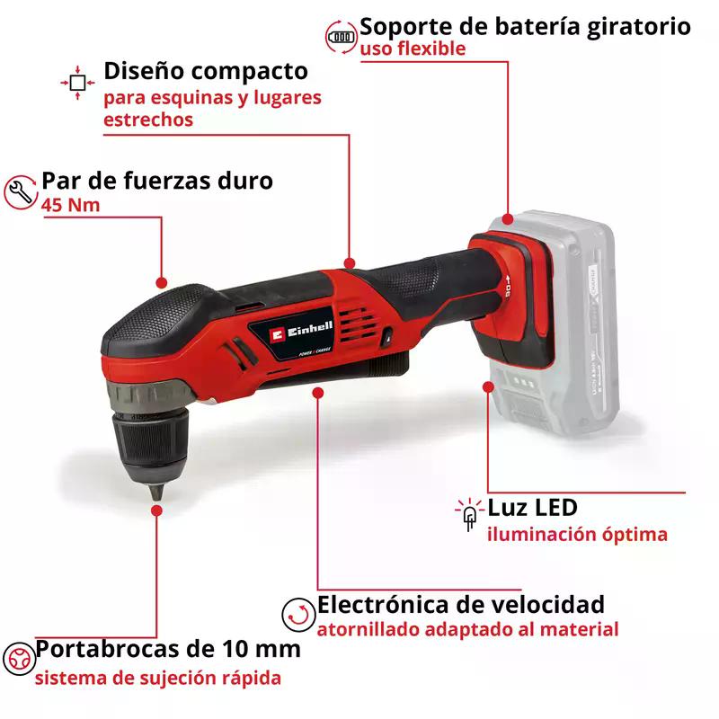 TALADRO ANGULAR EINHELL TE-AD 18 LI - SOLO - 3