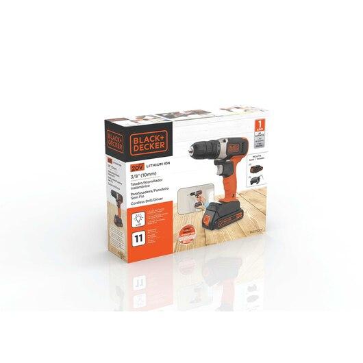 TALADRO ROTACION INALAMBRICO BLACK Y DECKER BCD702C1-B2 20V -10MM+BATERIA 1.5AH - 4