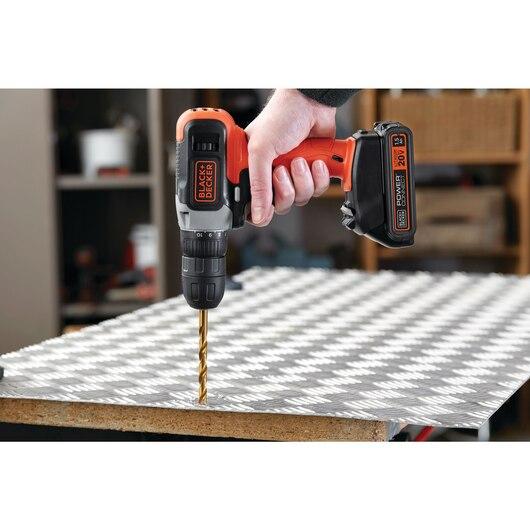 TALADRO ROTACION INALAMBRICO BLACK Y DECKER BCD702C1-B2 20V -10MM+BATERIA 1.5AH - 8