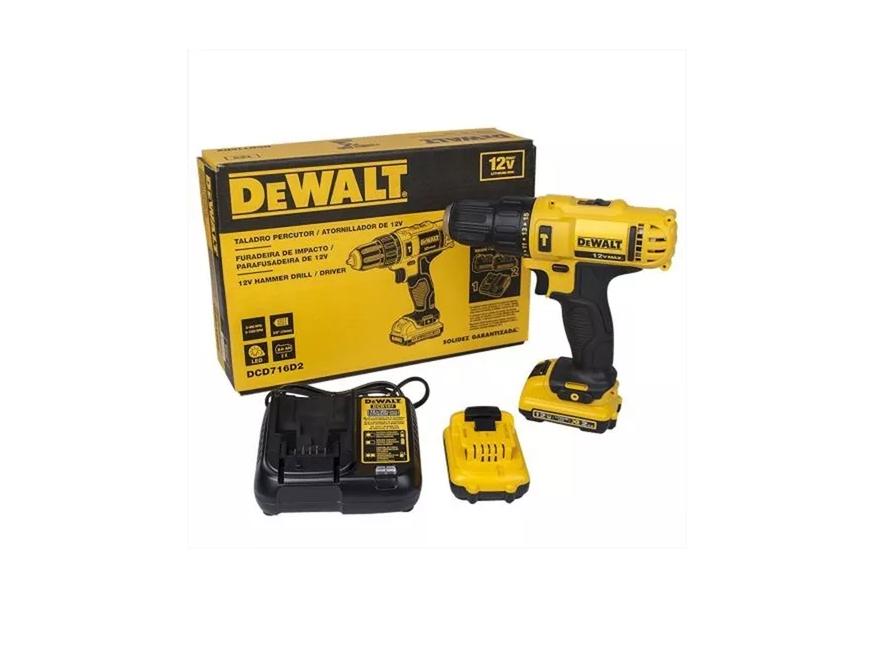 TALADRO PERCUTOR / ATORNILLADOR DEWALT 12V DCD716D2 - 1
