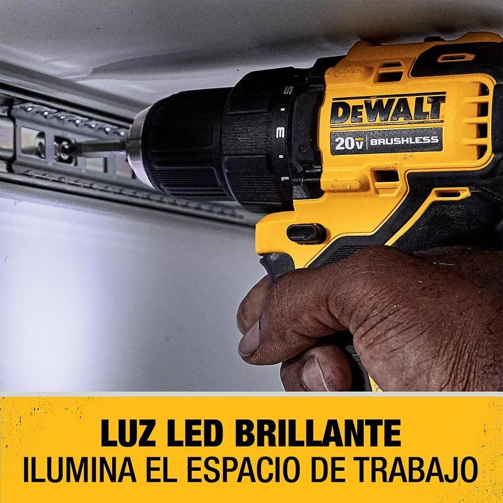 TALADRO ATORNILLADOR DEWALT DCD708D2-B2 ATOMIC 20V 1/2' + 2 BAT. 2.0AH +1 CARG - 5