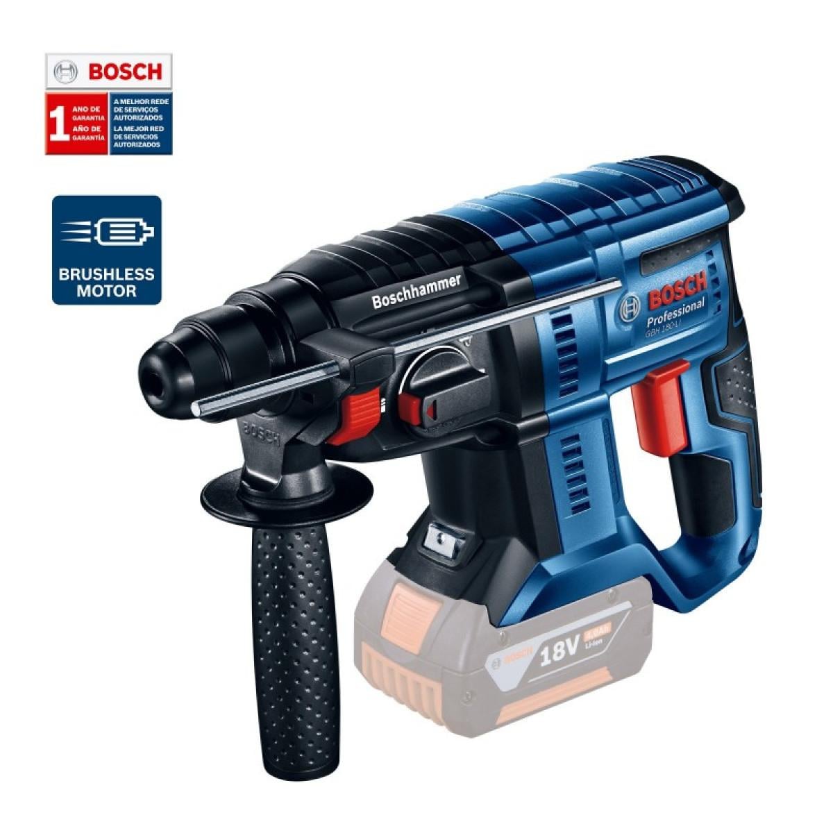 ROTOMARTILLO INALAMBRICO BOSCH 18V GBH180LI SIN CARGADOR NI BATERIA - 1