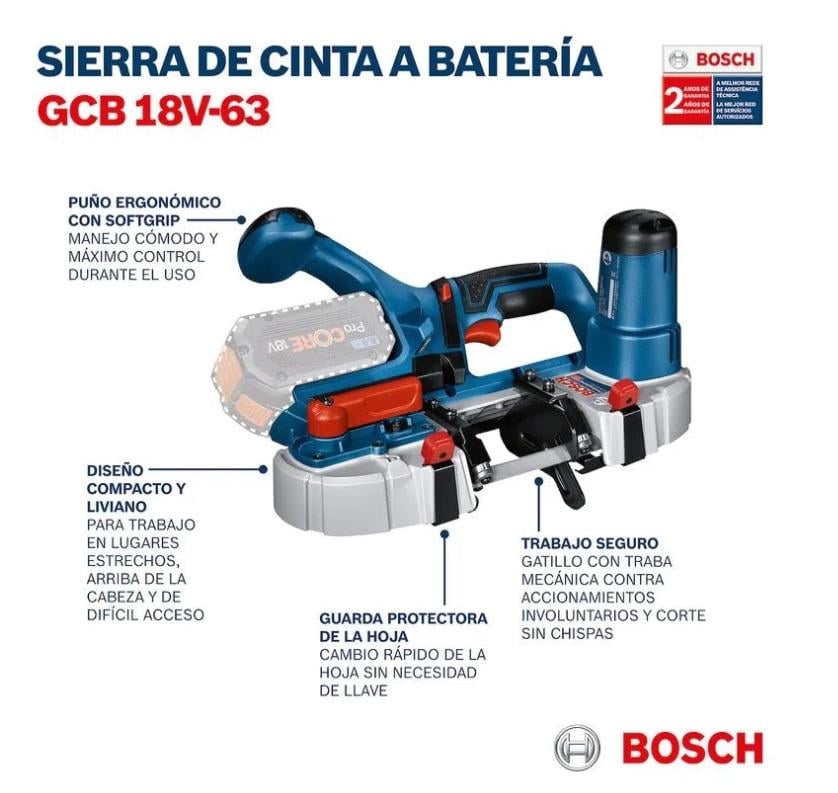 SIERRA CINTA BOSCH INALBRICA GCB 18V-63 - 5