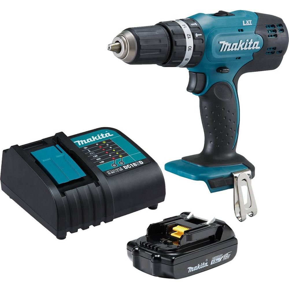 TALADRO PERCUTOR 13MM MAKITA DHP453 18V + BAT 1.5AH + CARG - 1