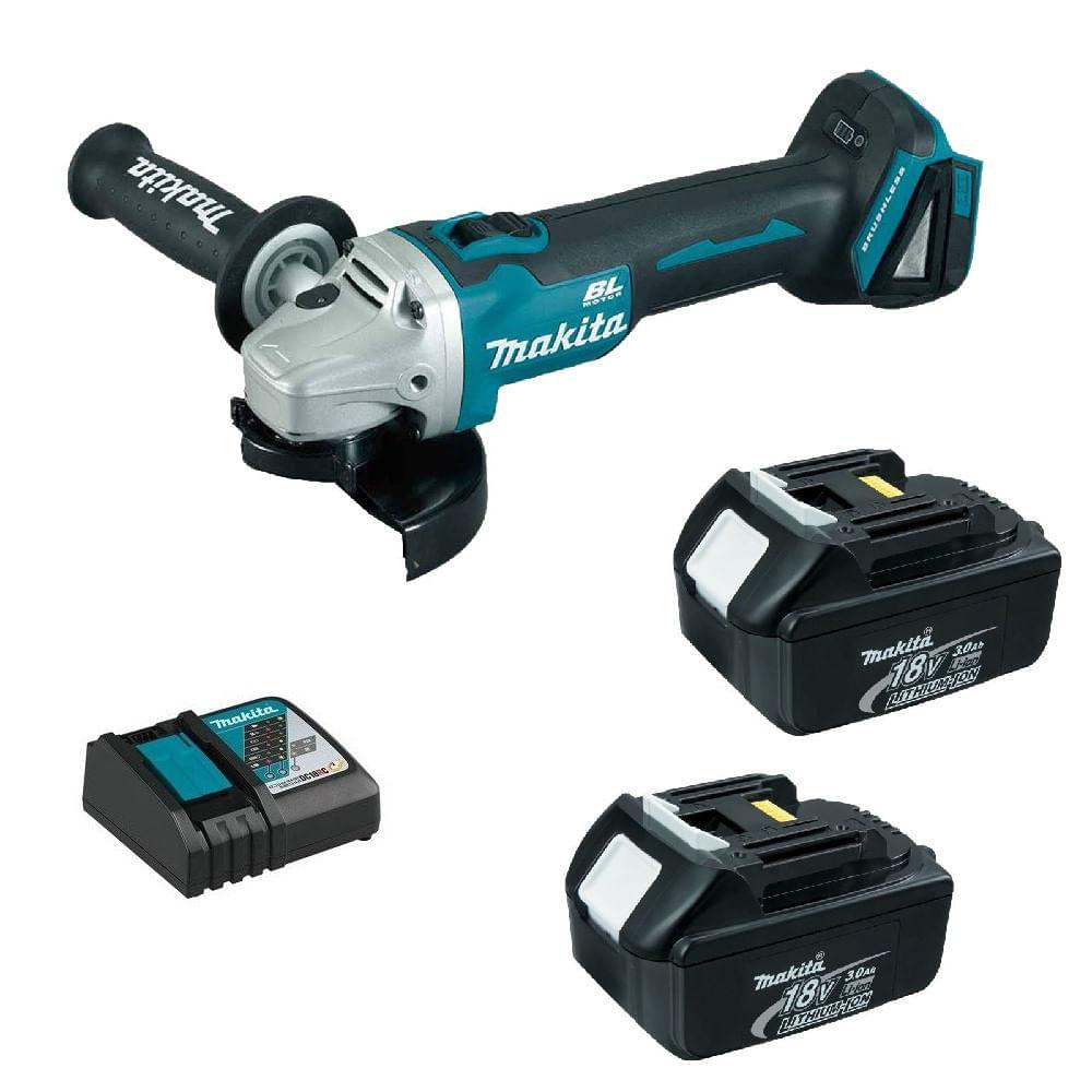 ESMERIL ANGULAR MAKITA DGA454RFE 4 1/2 18V+2 BAT 3.0A+ CARG - 1