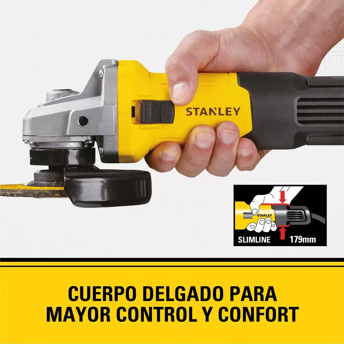 KIT STANLEY SG7115V10-KIT ESMERIL 4.1/2' 750W +10 DISCOS+BOLSA HERRAMIENTAS + CAJA PLASTICA 19' - 8
