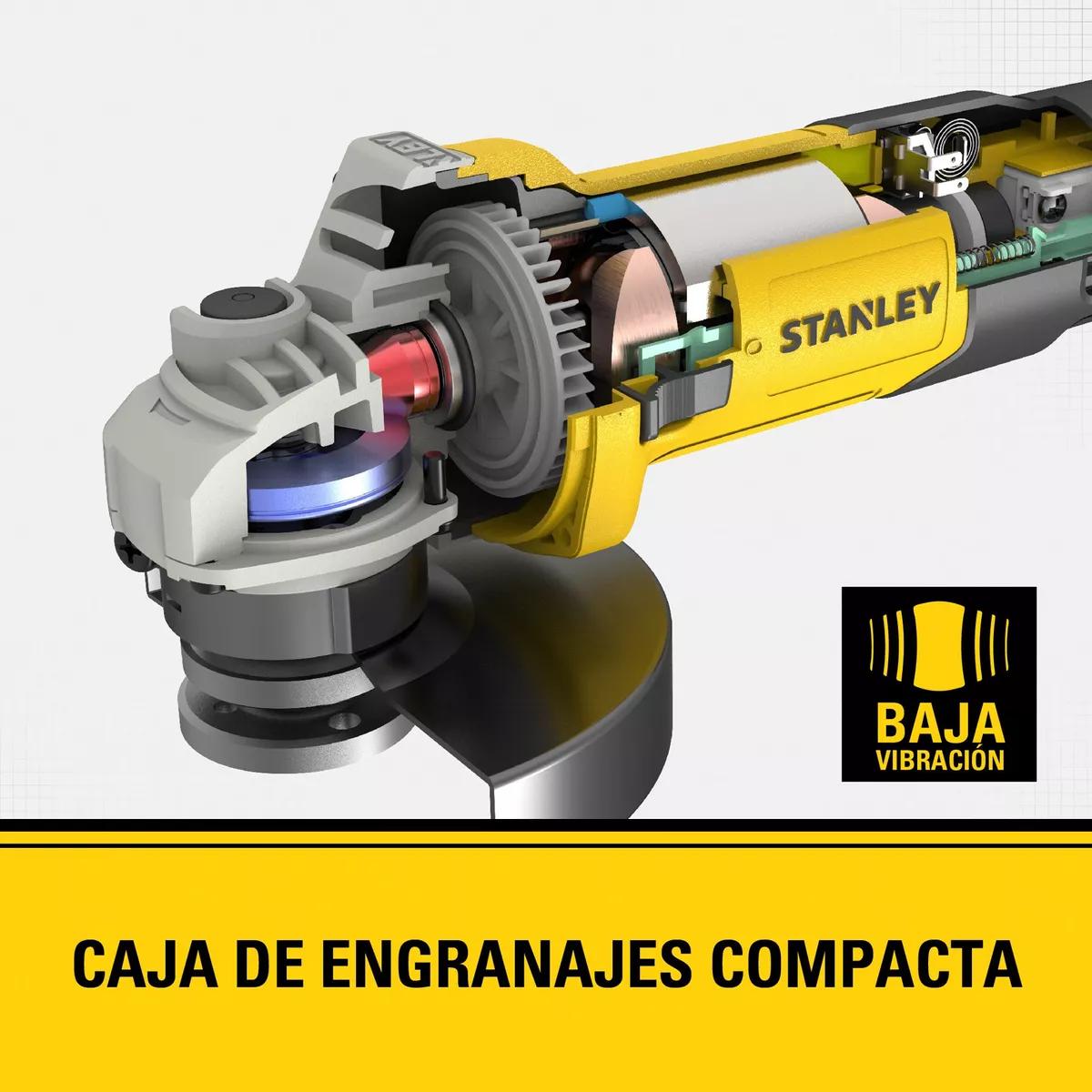 KIT STANLEY SG7115V10-KIT ESMERIL 4.1/2' 750W +10 DISCOS+BOLSA HERRAMIENTAS + CAJA PLASTICA 19' - 9