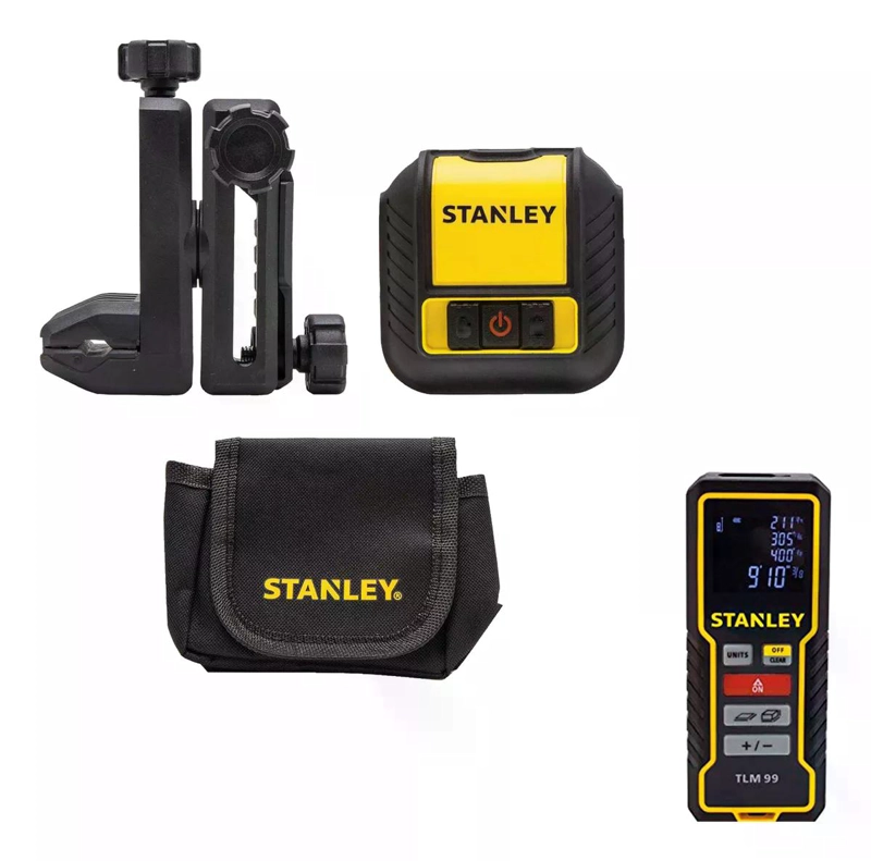 NIVEL LÁSER DEWALT CRUZ STANLEY STHT77502-TLM99 + MEDIDOR VERDE - 1