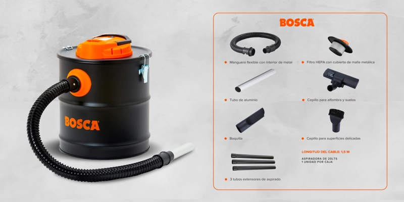 ASPIRADORA BOSCA 800W CENIZAS AVC1811 / 20L - 2