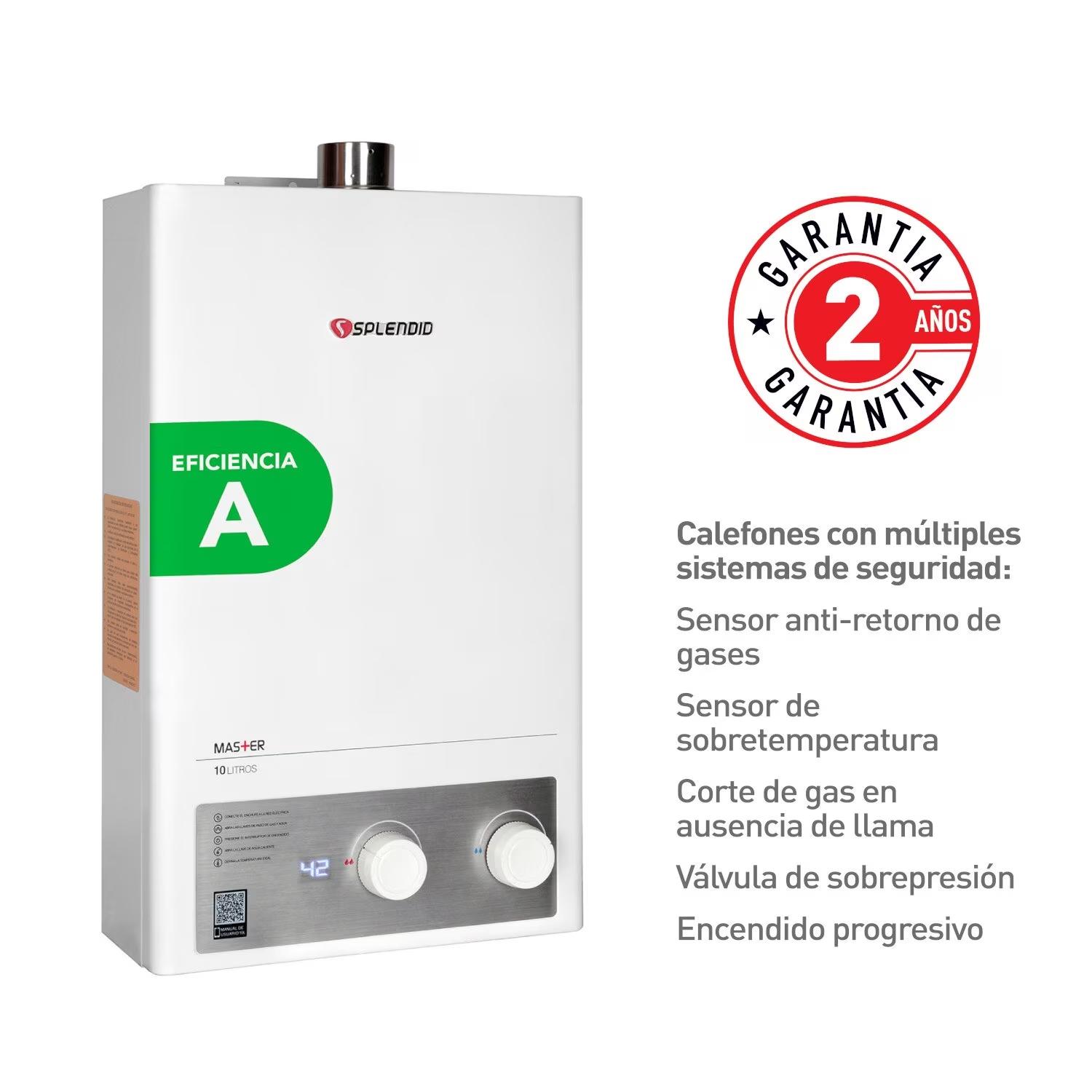 CALEFON SPLENDID IONIZ. MASTER TIRO FORZADO GAS NATURAL 10L - 6