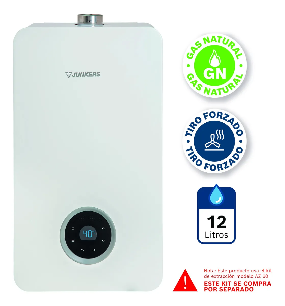 CALEFON JUNKERS GAS NATURAL 12 LITROS TIRO FORZADO WTDE12-KME 23 - 5