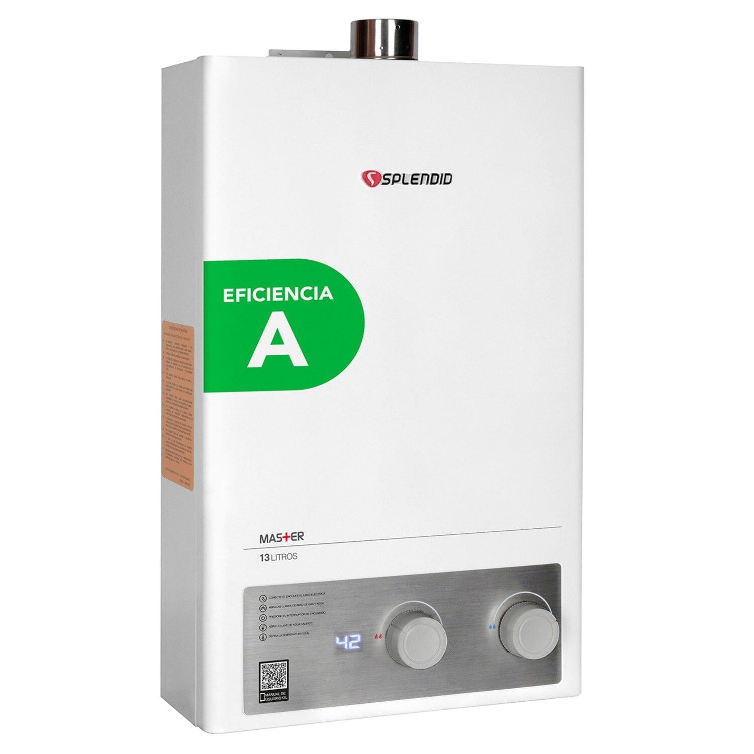 CALEFON SPLENDID 13L GAS LICUADO MASTER TIRO FORZADO ION - 5