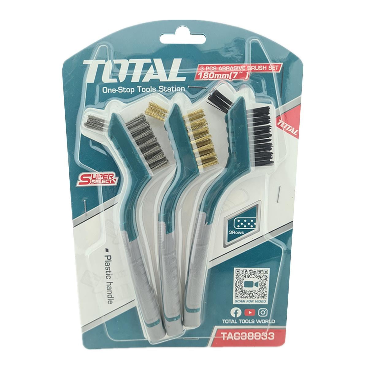 SET MINI ESCOBILLAS TOTAL TAC38033 180MM (3PZS) - 1