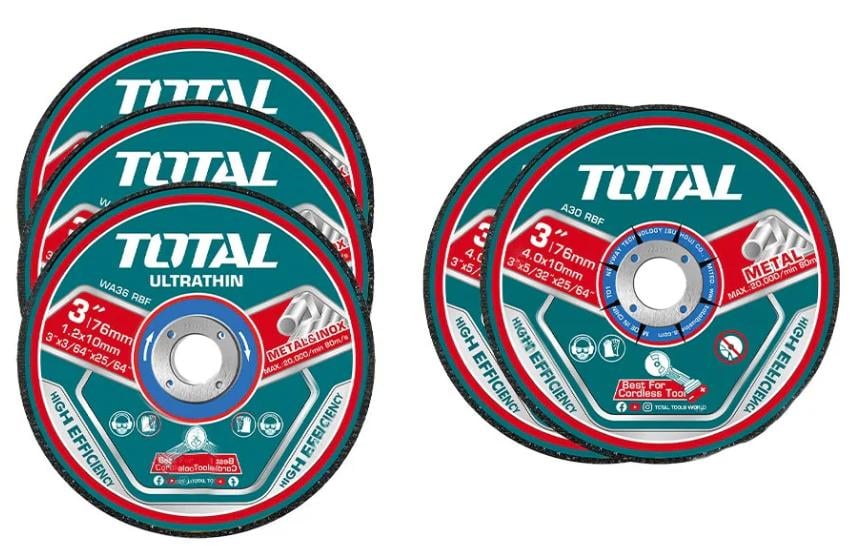 JUEGO 5 DISCOS ABRASIVOS CORTE 3' TOTAL TAC303768 - 3