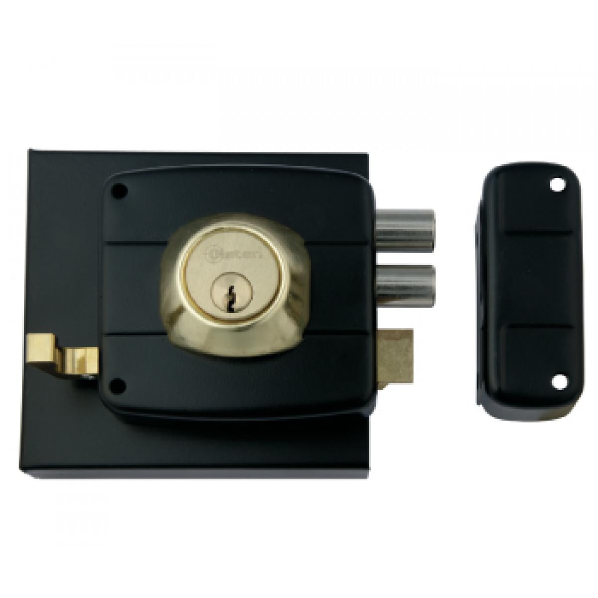 CERRADURA SOBREPONER OISTER 111 EN COLOR NEGRO CON CAJA METALICA - 2