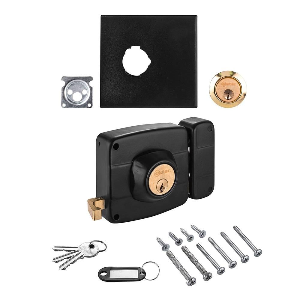 CERRADURA SOBREPONER OISTER 111 EN COLOR NEGRO CON CAJA METALICA - 3