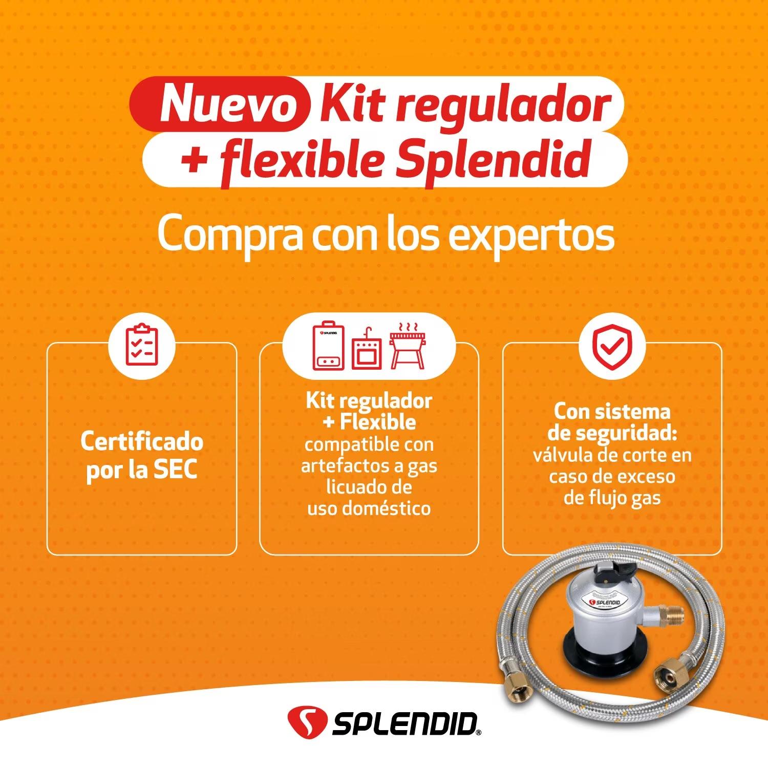 REGULADOR KIT SPLENDID + FLEXIBLE 1MT 5, 11 Y 15 KG - 4
