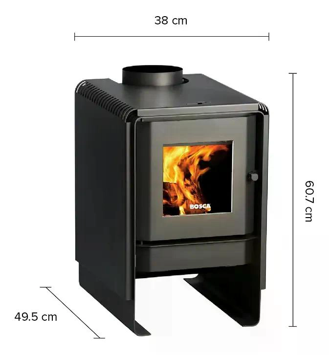 PACK BOSCA ESTUFA A LEÑA ECO 350 + KIT DE INSTALACION - 6