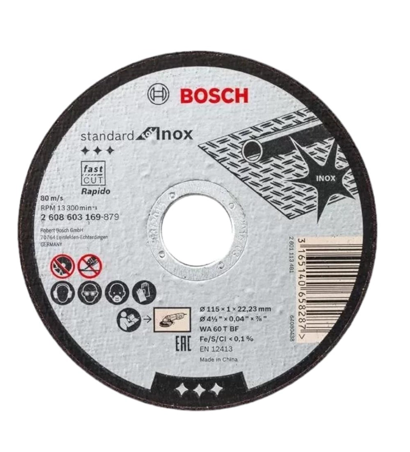 DISCO CORTE INOX STANDARD BOSCH 4 1/2 CJ 25UN - 1